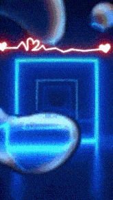 a blue background with hearts and a line that says n2n