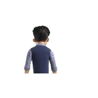 a cartoon character with a pink sticker that says ' s ' on it