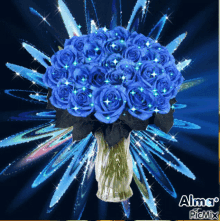 rosas azules blue rose sparkle bouquet