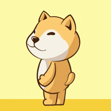 a cartoon drawing of a dog with one eye open