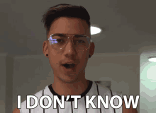 a man wearing glasses says " i don 't know "