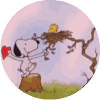 Snoopy Woodstock Sticker - Snoopy Woodstock Heart Stickers