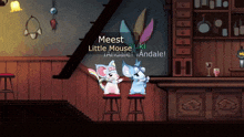 a screenshot of a video game shows two mice talking to each other