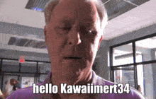 a man says hello kawaimert34 in front of a window