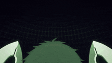 a close up of a person 's head with a grid background