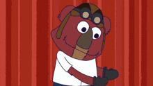 a cartoon character is wearing a white shirt with the word can on it