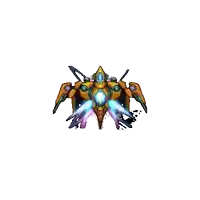 a cartoon drawing of a robot with wings and a light coming out of it
