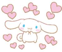 a cartoon character with hearts around it and the word yay