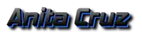 the name anita cruz is written in blue and black