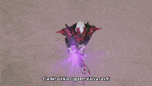 a purple lightning strike with the words tune up gekiocopter