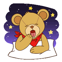 Bear Sleepy Sticker - Bear Sleepy Exhausted Stickers