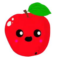 a red apple with a green leaf and the number 3 on it