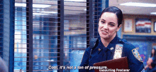 Brooklyn99 Amy Santiago GIF - Brooklyn99 Amy Santiago Cool Its Not A Ton Of Pressure GIFs