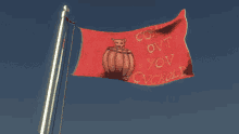 a red flag that says come ovt you ovkolp