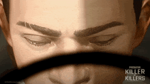 a poster for predator killer of killers shows a close up of a man 's eyes
