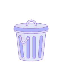 sceptical trashcan trash pastel cute