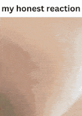 a picture of a person 's face with the words my honest reaction below it