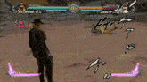 a video game is being played with a character called josuke higashikata
