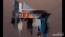 a painting is made in an animated video