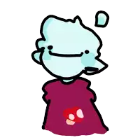 a drawing of a person with a red nose and a letter d on their head