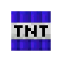 a blue and white tnt logo on a blue and white checkered background