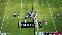 a football game is being played between wake forest and virginia tech
