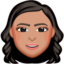 a cartoon drawing of a woman 's face with a smile on it