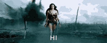 Wonder Woman Hi Walking GIF