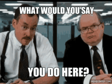What Would You Say You Do Here? Office Space GIF - Office Space Paul Lee Wilson Gary Cole GIFs