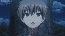 a boy with tears running down his face and the words essas eram as suas memorias below him