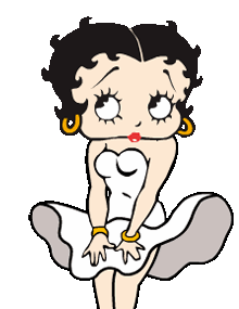 Betty Boop Her Favourite Dress Red Glitter Is Nowin White And Black Sticker - Betty Boop Her Favourite Dress Red Glitter Is Nowin White And Black Good Daytime Dress Stickers
