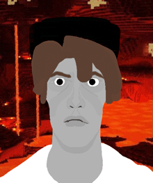 a drawing of a man with a black hat on