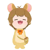a cartoon drawing of a mouse with the word ok behind it
