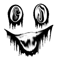 a black and white drawing of a smiley face with tears coming out of it 's eyes