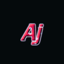 the letter aj is glowing in the dark