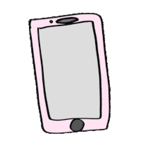 a cartoon drawing of a phone with a broken screen