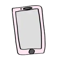 a cartoon drawing of a phone with a broken screen