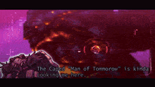 a video game scene where the caped " man of tommorow " is cooking me here