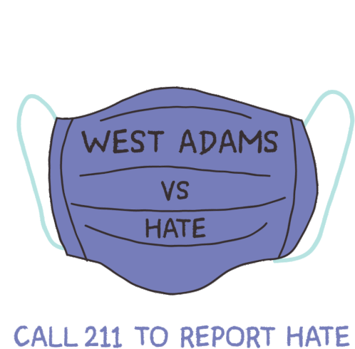 West Adams District Sticker - West Adams District Vs Hate Stickers