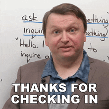 Thanks For Checking In Alex GIF - Thanks For Checking In Alex Engvid GIFs