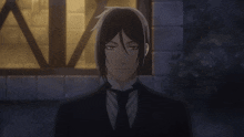 a man in a tuxedo and tie says watch out for werewolves on your way back