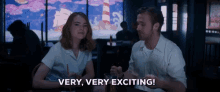 lalaland ryan gosling exciting emma stone excited