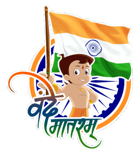 वंदेमातरम Chhota Bheem Sticker - वंदेमातरम Chhota Bheem तिरंगा Stickers