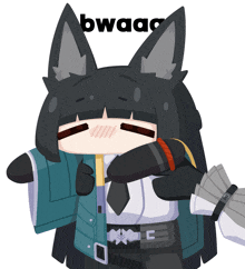 a cartoon of a wolf with the word bwaaa above it