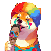 Clown Dog Sticker - Clown Dog Clown Dog Stickers