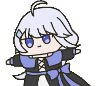 a cartoon drawing of a girl with white hair