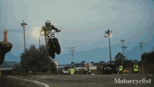 flying slo mo extreme sports motocross motor racing
