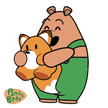 animated bear pants bear cute love bear