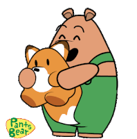 Animated Bear Pants Bear Sticker - Animated Bear Pants Bear Cute Love Bear Stickers