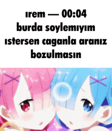 two anime girls are standing next to each other with a bubble in their mouths